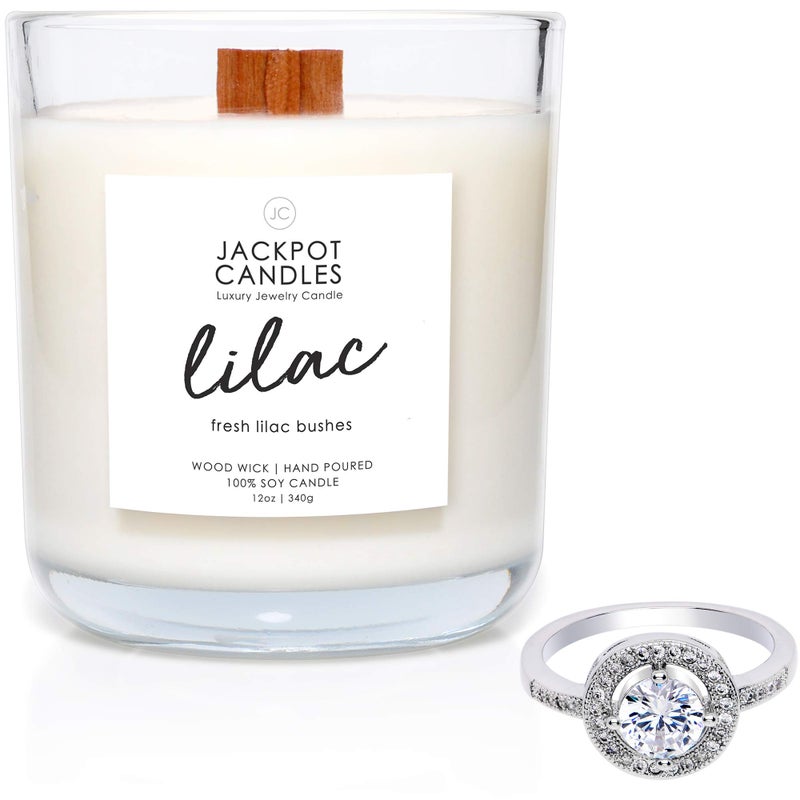Jackpot Candles Lilac Candle with Ring Inside (Surprise Jewelry Valued at $15 to $5,000) Ring Size 7 - Image 1